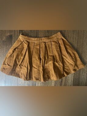 Forever 21 Tan Corduroy Skater Skirt